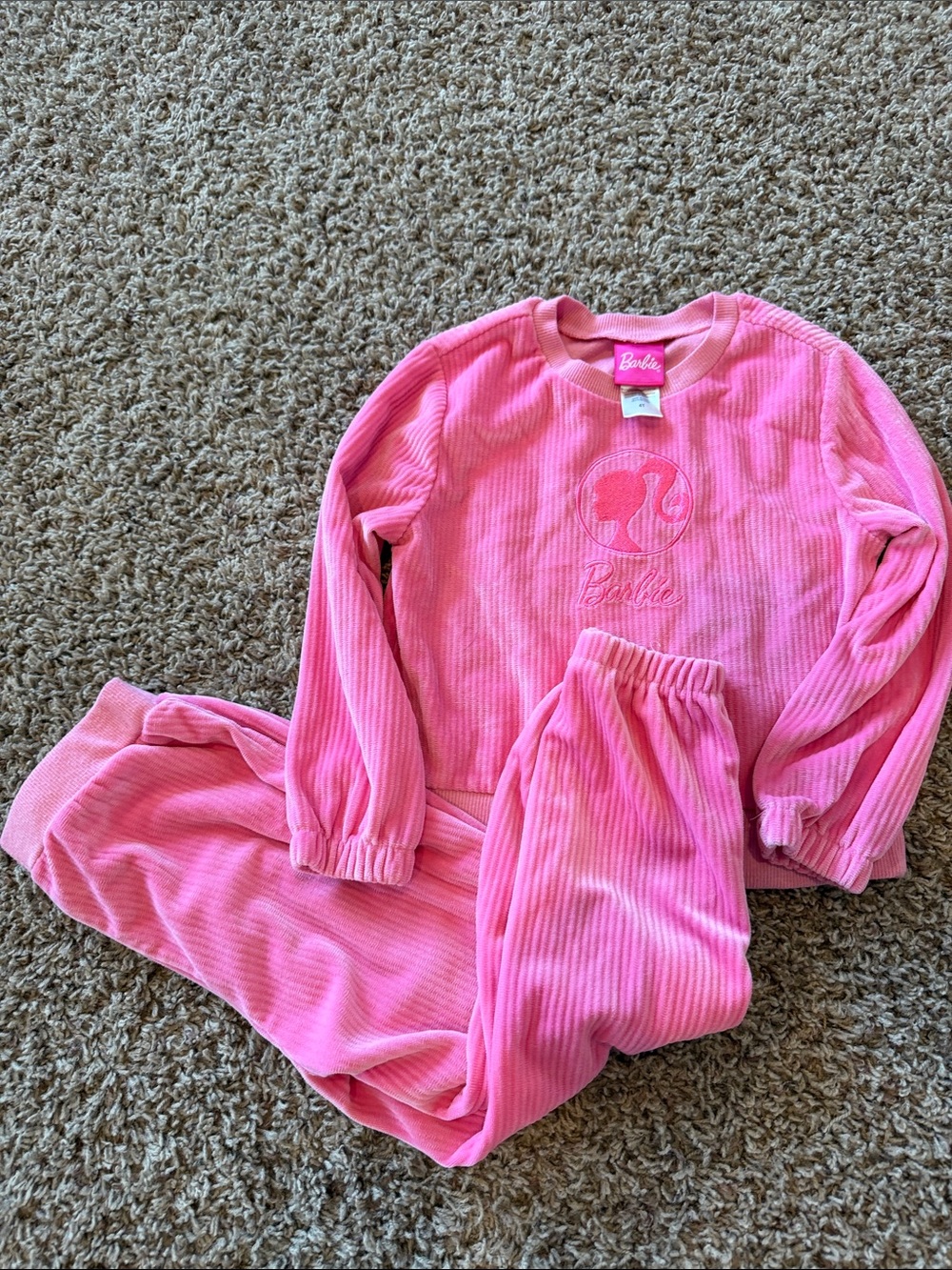Barbie Girls' Pink Ribbed Set